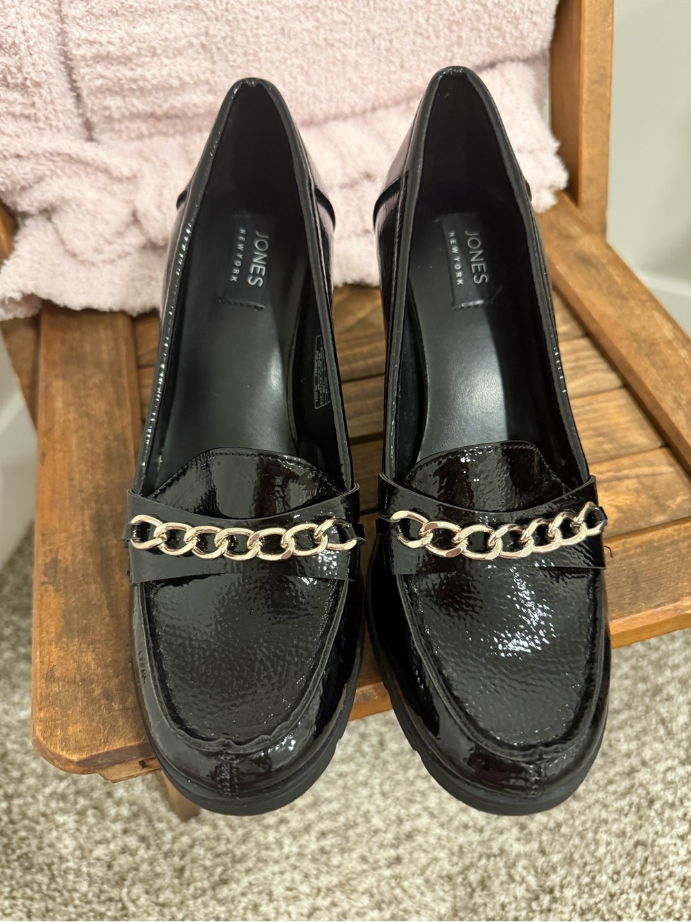 Jones New York Cyrena Black Patent Chain Loafers 7.5M - Picture 16 of 16